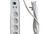 Multiprise 2500W 4 Prises + USB + Type-C Rallonge 3 Mètre
